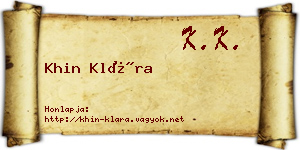 Khin Klára névjegykártya