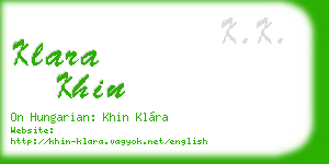 klara khin business card